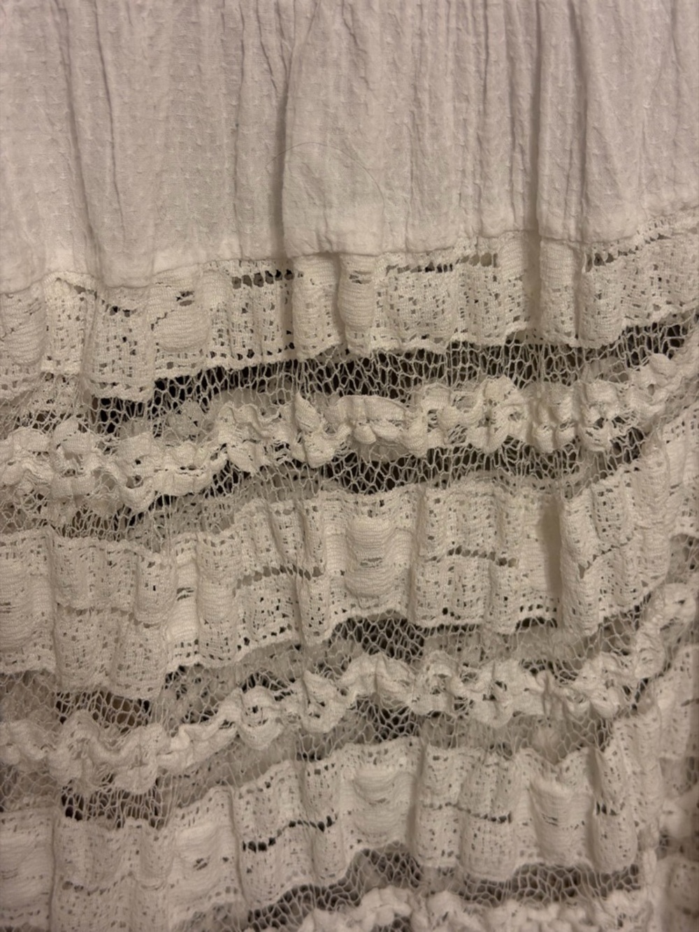 Chasing Unicorns White Cotton Embroidered Square-Neck Midi Dress Sz M EUC - Picture 6 of 11